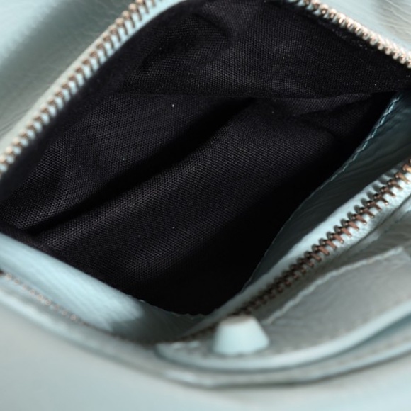 BALENCIAGA  Matte Goatskin Rubber Covered Classic Hardware Envelope Clutch Bleu - Picture 3 of 4